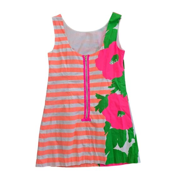 Lilly Pulitzer Sleeveless Delia Dress Sz 4 Sunrise Orange Wild Flowers Sweet Tea - Picture 3 of 7